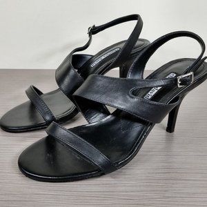 Charles David Carmina Slingback Sandal, Black Leather, Womens Various Sizes